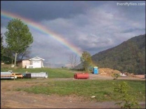 At the end of a rainbow is an outhouse.