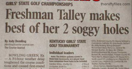 Freshman Talley makes best of her 2 soggy holes